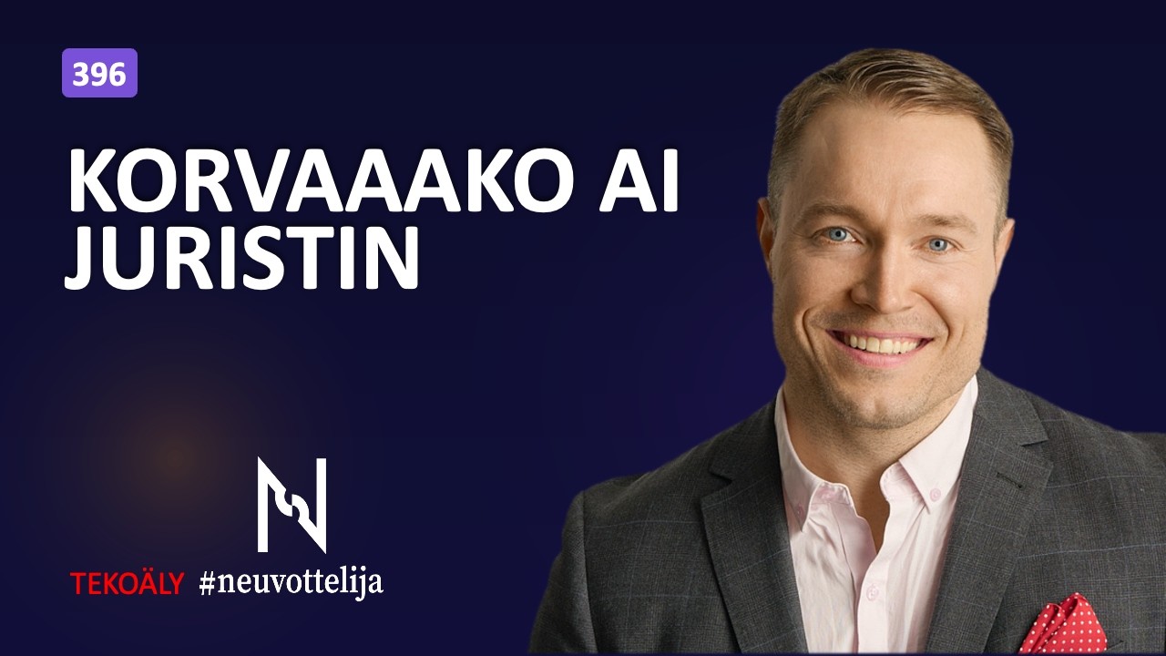 Jakson kansikuva: Tekoälyagentit muuttavat lakialan. Mitä ihmiselle jää? | Aleksi Paavola | Neuvottelija 396. Jakson kieli: suomi.